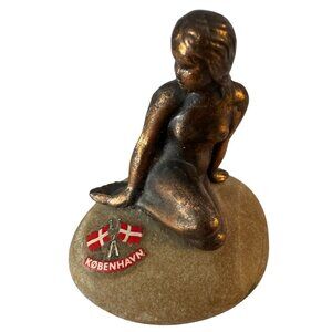 Copenhagen Little Mermaid Bronze Statue Kobenhaven 3"